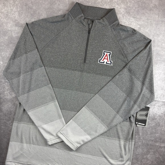 Colosseum Athletics Other - Arizona Wildcats Sweater Mens L Gray Athletic 1/4 Zip Pullover Jacket Preppy NEW
